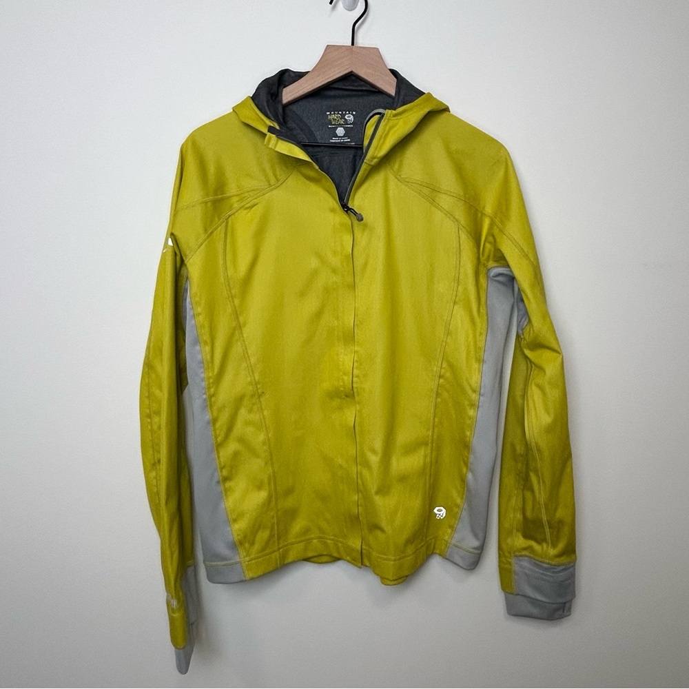Mountain Hardwear Lime and Gray Utility Jacket